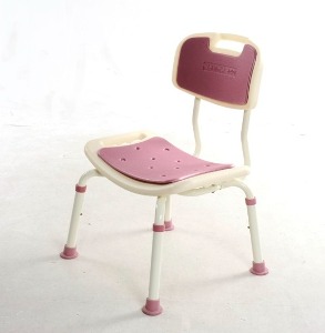 [동해상사] 목욕의자 HS-128, HS128 (보라색, 접이식,등받이형,높이조절)▶장애인목욕의자 샤워의자 샤워체어 휴대용목욕의자