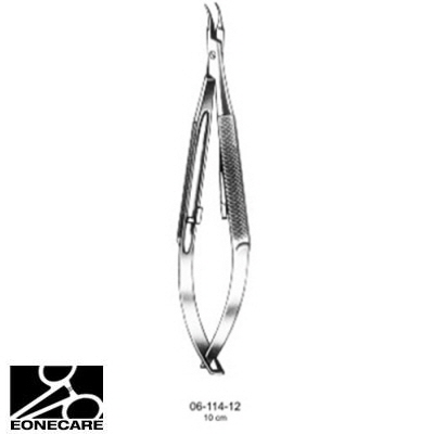 [NS] 스프링안과지침기 06-114-12 Troutmann Barraquer Micro Needle Holder Curved/의료용 겸자/지침기/집게/니들홀더