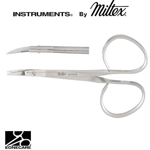 [Miltex]밀텍스 Iris Scissors #18-1418 3-3/4&quot;(9.5cm),curvedribbon type,miniature pattern with 14 min blades,sharp tips
