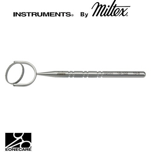 [Miltex]밀텍스 HOFMANN-THORTON Globe Fixation Ring #18-122 4-1/4&quot;(10.8cm)16mm diameter ring,with swivel handle,multiple blunt atraumatic teeth,for refractive surgery procedures
