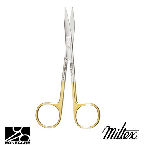 [Miltex]밀텍스 GOLDMAN-FOX Scissors,Tungsten Carbide #5-320TC 5&quot;(12.7cm),curvedfine blunt tips,one serrated blade