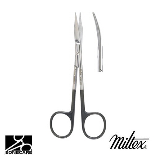 [Miltex]밀텍스 GOLDMAN-FOX Scissors,SuperCut #5-SC-320 5&quot;(12.7cm),curvedfine blunt tips,one micro fine serrated blade
