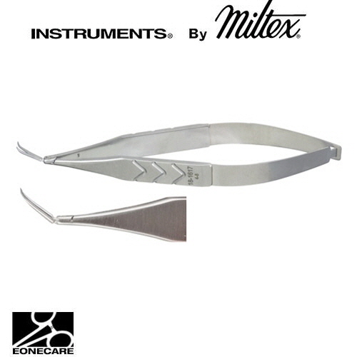 [Miltex]밀텍스 GILLS Capsulotomy Scissors #18-1617 4-1/8&quot;(10.5cm)10mm long angled blades,curved and sharp tips