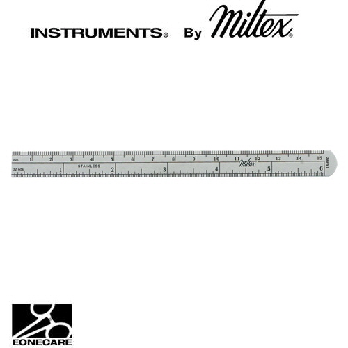 [Miltex]밀텍스 Flexible Stainless Ruler #18-660 6&quot;(15.2cm) x 1/2&quot;(1.3cm)graduated in 1/32&quot;(0.8mm) fractions and millimeters