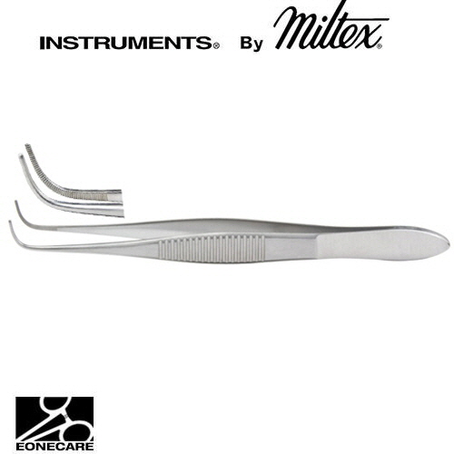 [Miltex]밀텍스 Eye Dressing Forceps 드레싱포셉 #18-783 full curvedextra delicate pattern,0.5mm serrated jaws 4&quot;(10.2cm)