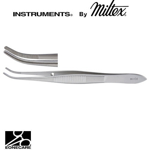[Miltex]밀텍스 Eye Dressing Forceps 드레싱포셉 #18-782 half curvedstandard pattern,0.8mm serrated jaws 4&quot;(10.2cm)