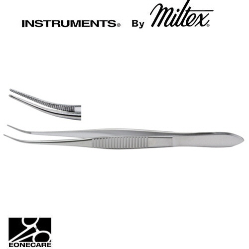 [Miltex]밀텍스 Eye Dressing Forceps 드레싱포셉 #18-781 half curvedextra delicate pattern,0.5mm serrated jaws 4&quot;(10.2cm)