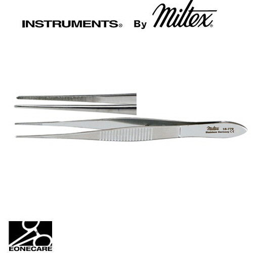[Miltex]밀텍스 Eye Dressing Forceps 드레싱포셉 #18-779 straightextra delicate pattern,0.5mm serrated jaws 4&quot;(10.2cm)