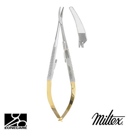 [Miltex]밀텍스 CASTROVIEJO Needle Holder,Tungsten Carbide #18-1832TC 5-1/2&quot;(14cm),smooth jawscurved,with lock
