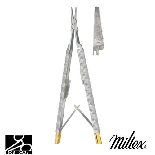 [Miltex]밀텍스 CASTROVIEJO Needle Holder,Tungsten Carbide #18-1816TC 4-3/4&quot;(12.1cm),straightdelicate smooth jaws,round hollow handles,with lock