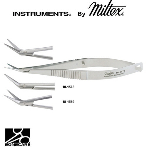 [Miltex]밀텍스 CASTROVIEJO Corneal Scissors #18-1572 3-3/4&quot;(9.5cm),blunt tips(corneal)angled blades 11mm