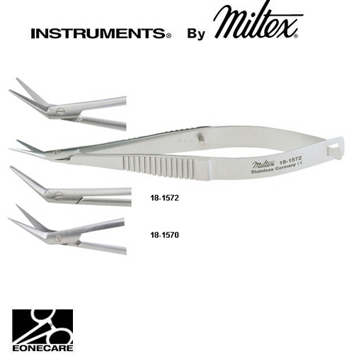 [Miltex]밀텍스 CASTROVIEJO Corneal Scissors #18-1570 3-3/4&quot;(9.5cm),sharp tips(keratoplasty)angled blades 11mm
