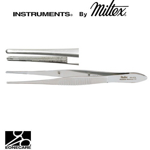 [Miltex]밀텍스 BONNACCOLTO Utility Forceps #18-971 4&quot;(10.2cm)longitudinal serrations with cross serrations on jaws,1.2mm wide with tapered tips