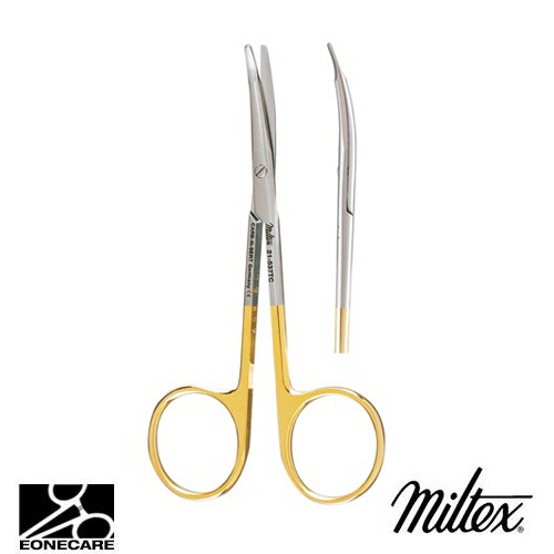 [Miltex]밀텍스 Blepharoplasty/Dissecting Scissors,Tungsten Carbide #21-537TC 4-1/2&quot;(11.4cm),curveddelicate flat tips,one serrated blade