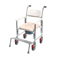 [라온아띠] 이동형 목욕의자 KCS-803 (이동형변기겸용,바퀴형.바퀴고정장치,발받침접이형)