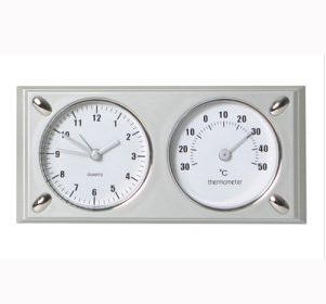 세협계기 사각 탁상용 시계겸용 온도계 SH-119/탁상시계/온도계