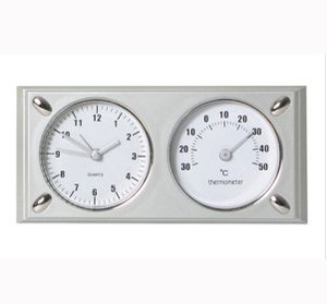 세협계기 사각 탁상용 시계겸용 온도계 SH-119/탁상시계/온도계